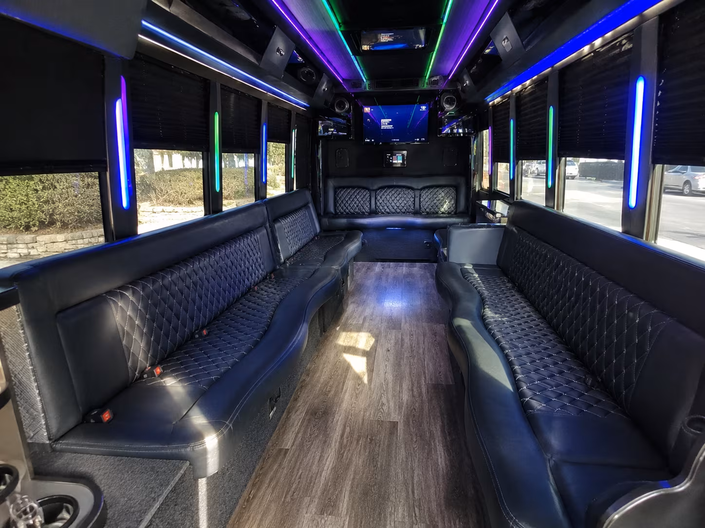 fall river 15 passenger party bus interior