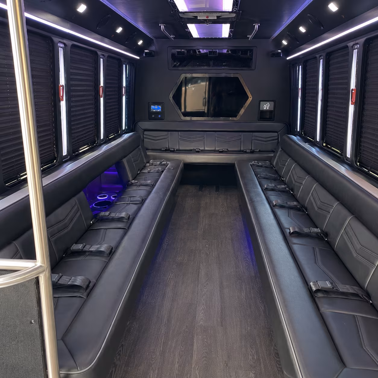 fall river 18 passenger party bus interior