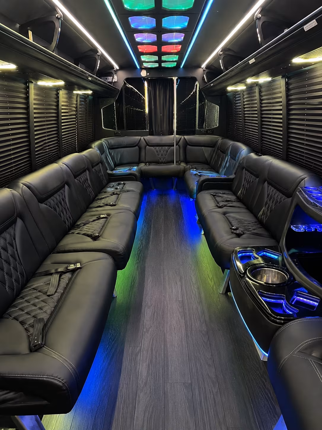 fall river 20 passenger party bus interior