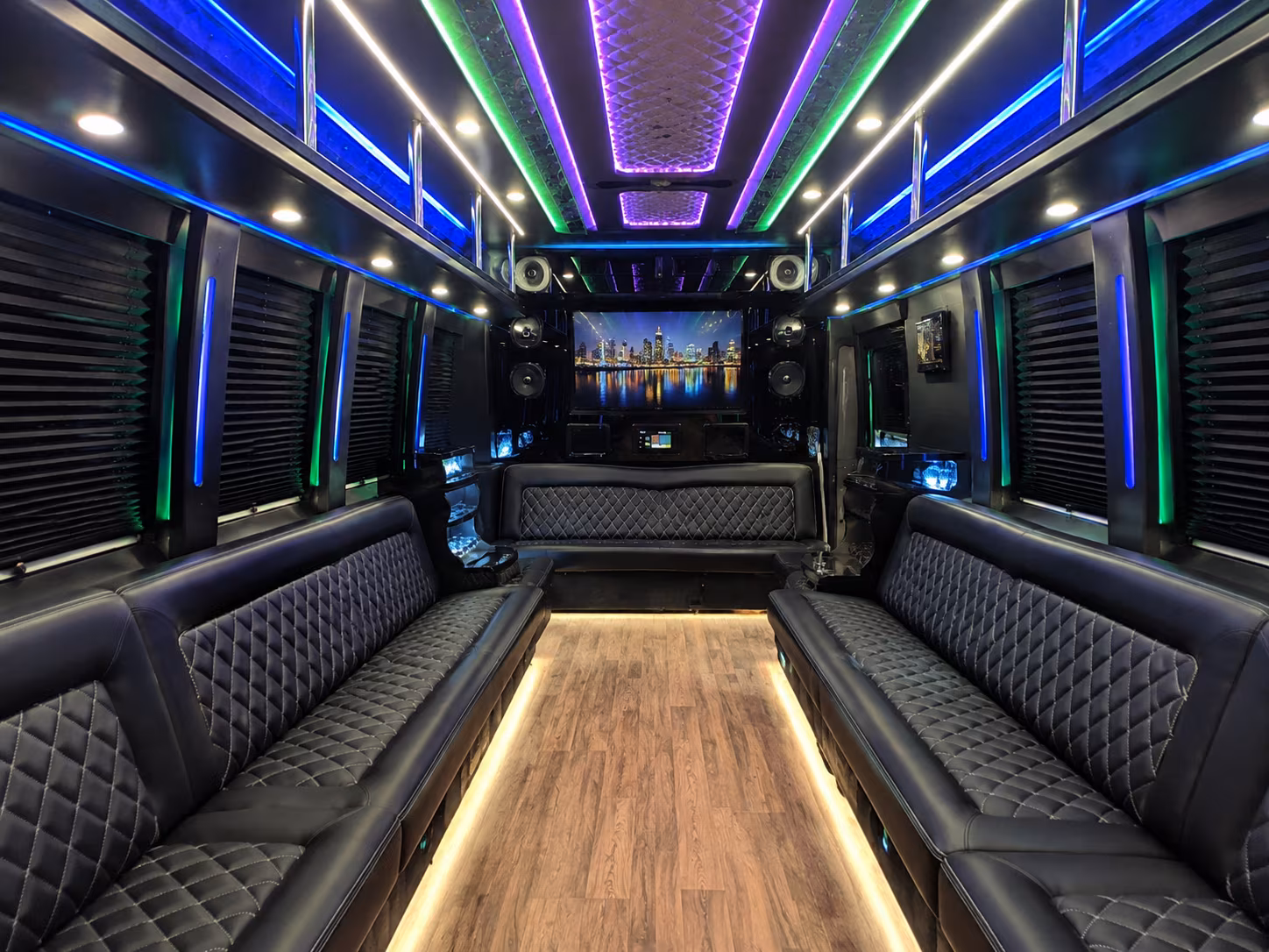 fall river 25 passenger party bus interior