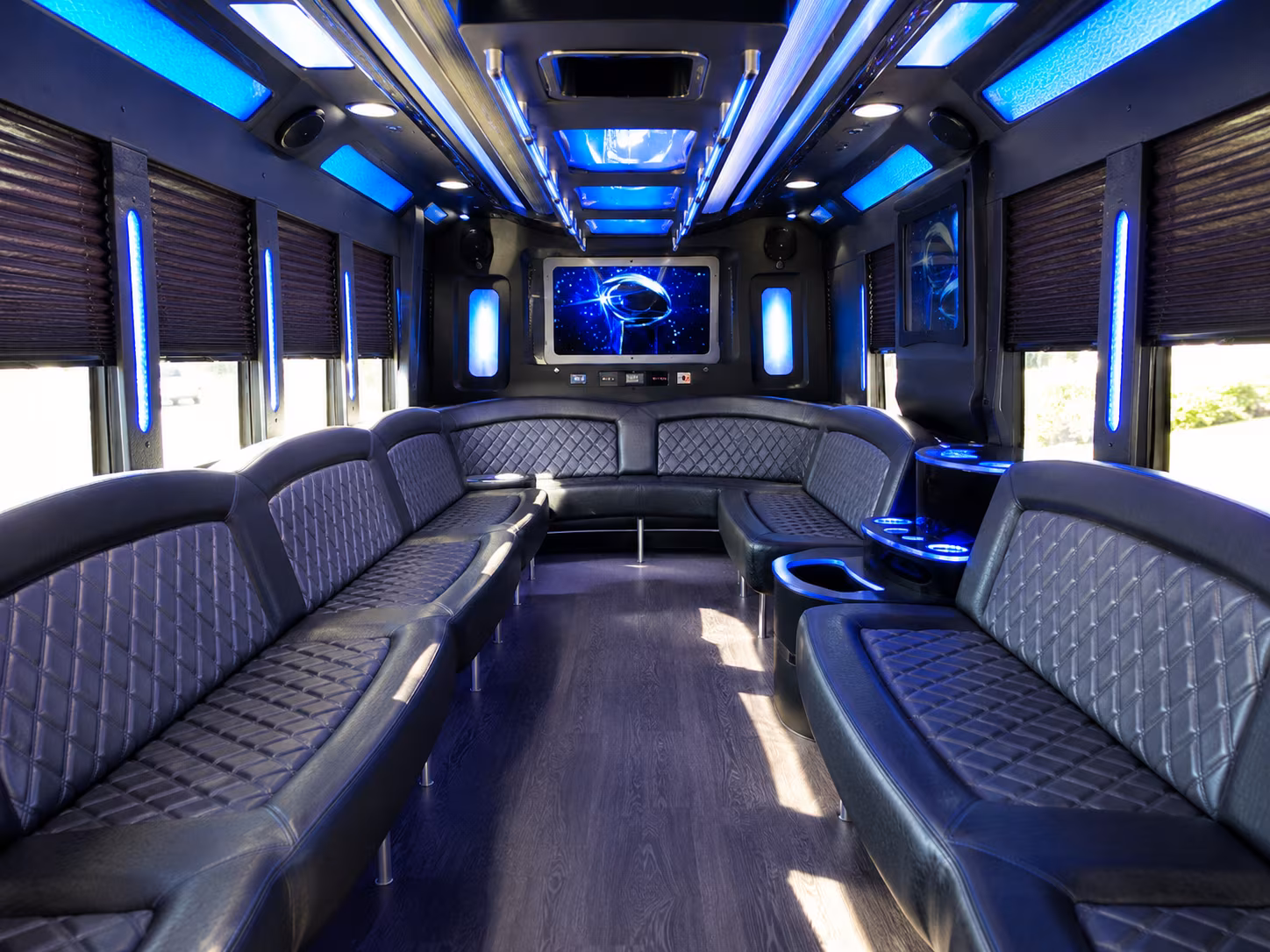 fall river 28 passenger party bus inside