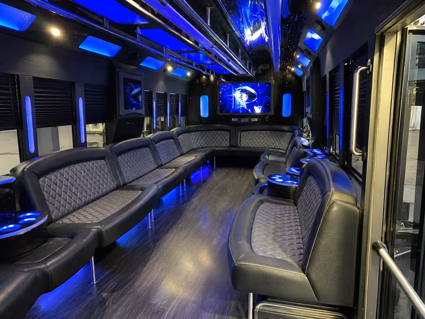 fall river 28 passenger party bus interior