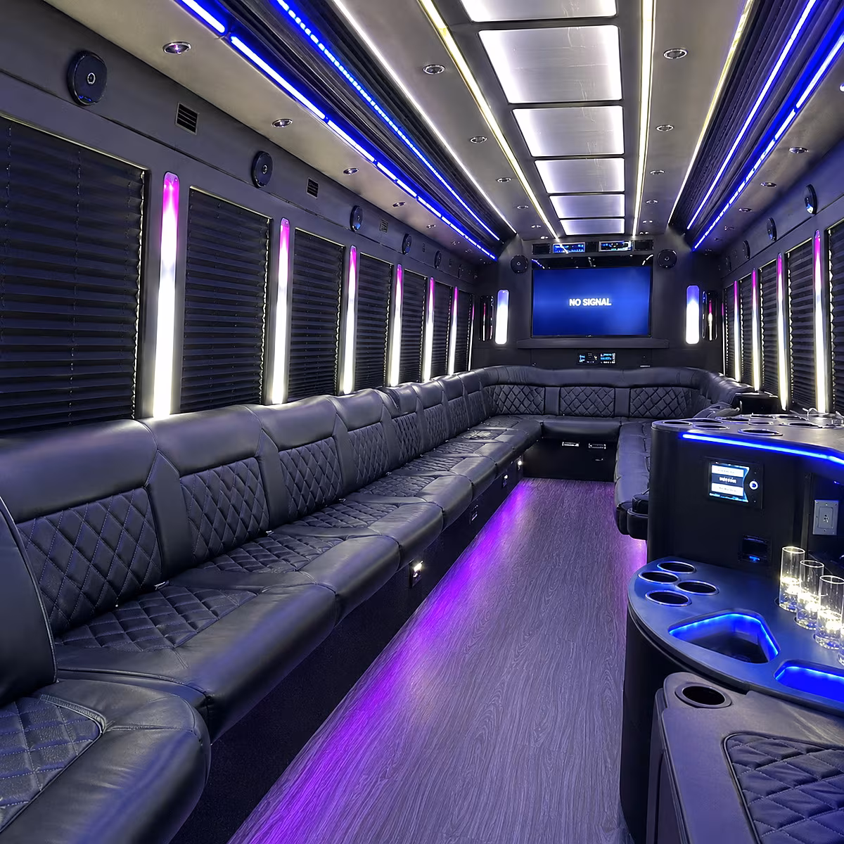 fall river 30 passenger party bus inside