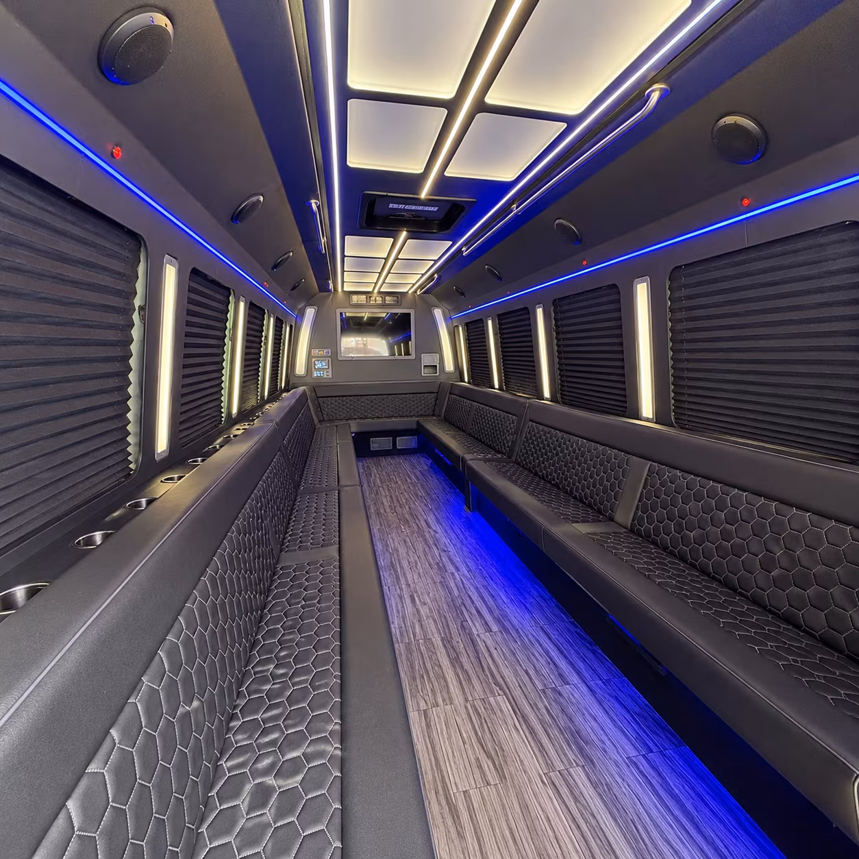 fall river 30 passenger party bus interior