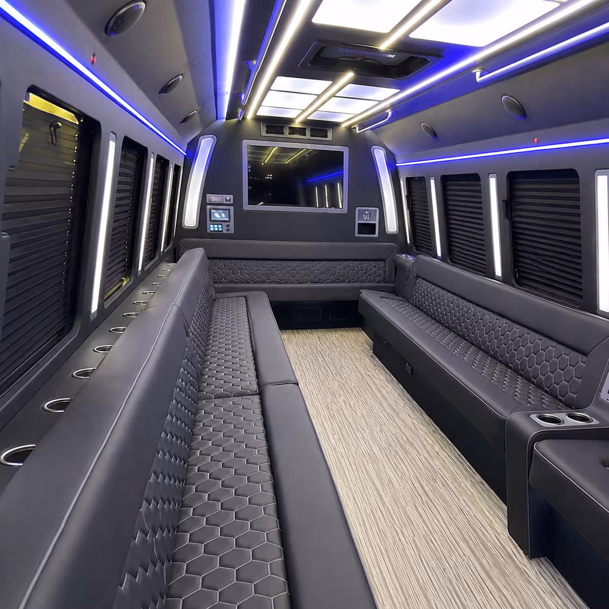 fall river 40 passenger party bus inside
