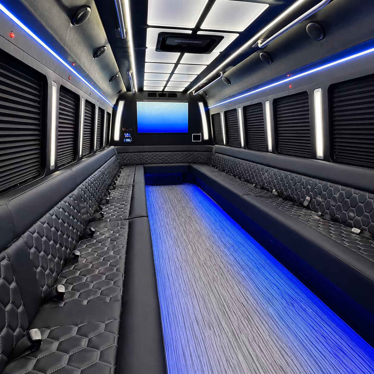 fall river 50 passenger party bus inside